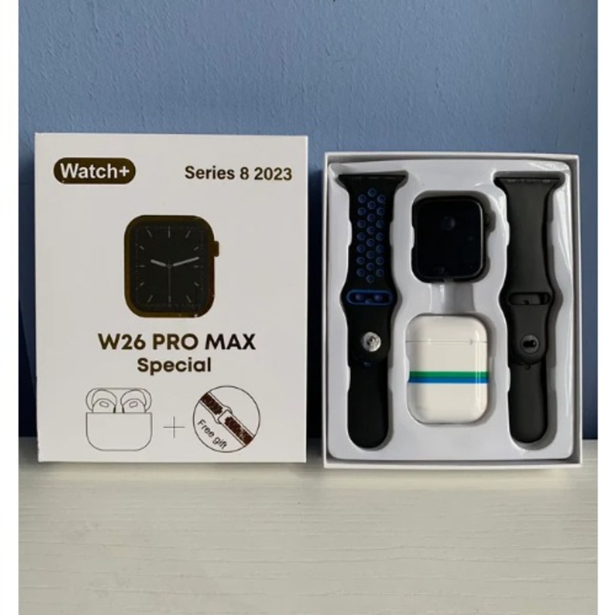 montré connecté  W26 pro max avec Ecouteur sans-fil pro 5