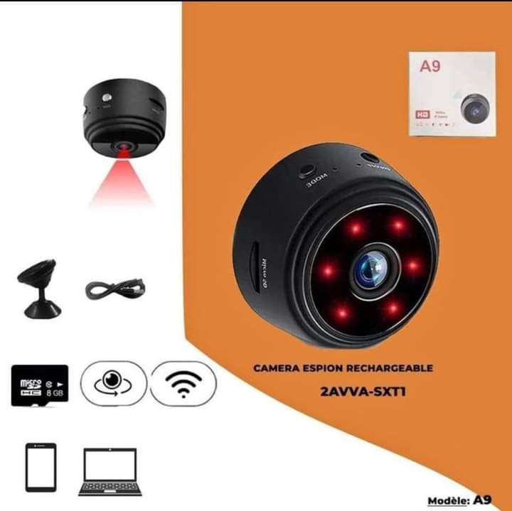 A9 Mini Caméra Espion  Wi-Fi 1080P