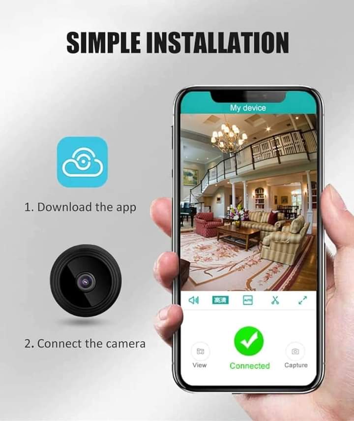 A9 Mini Caméra Espion  Wi-Fi 1080P