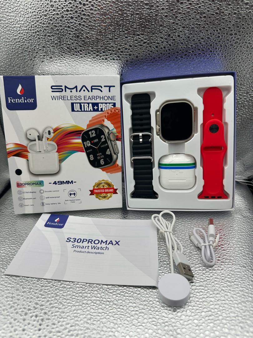 montré connecté  S30 pro max avec ecouteur sans-fil pro5   et 2 bracelet  gratuite